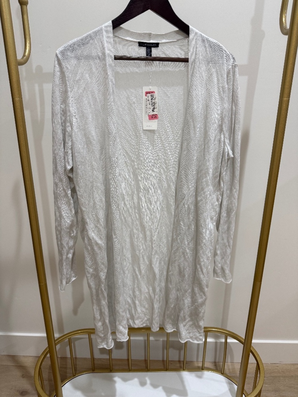 Eileen Fisher long cream cardigan